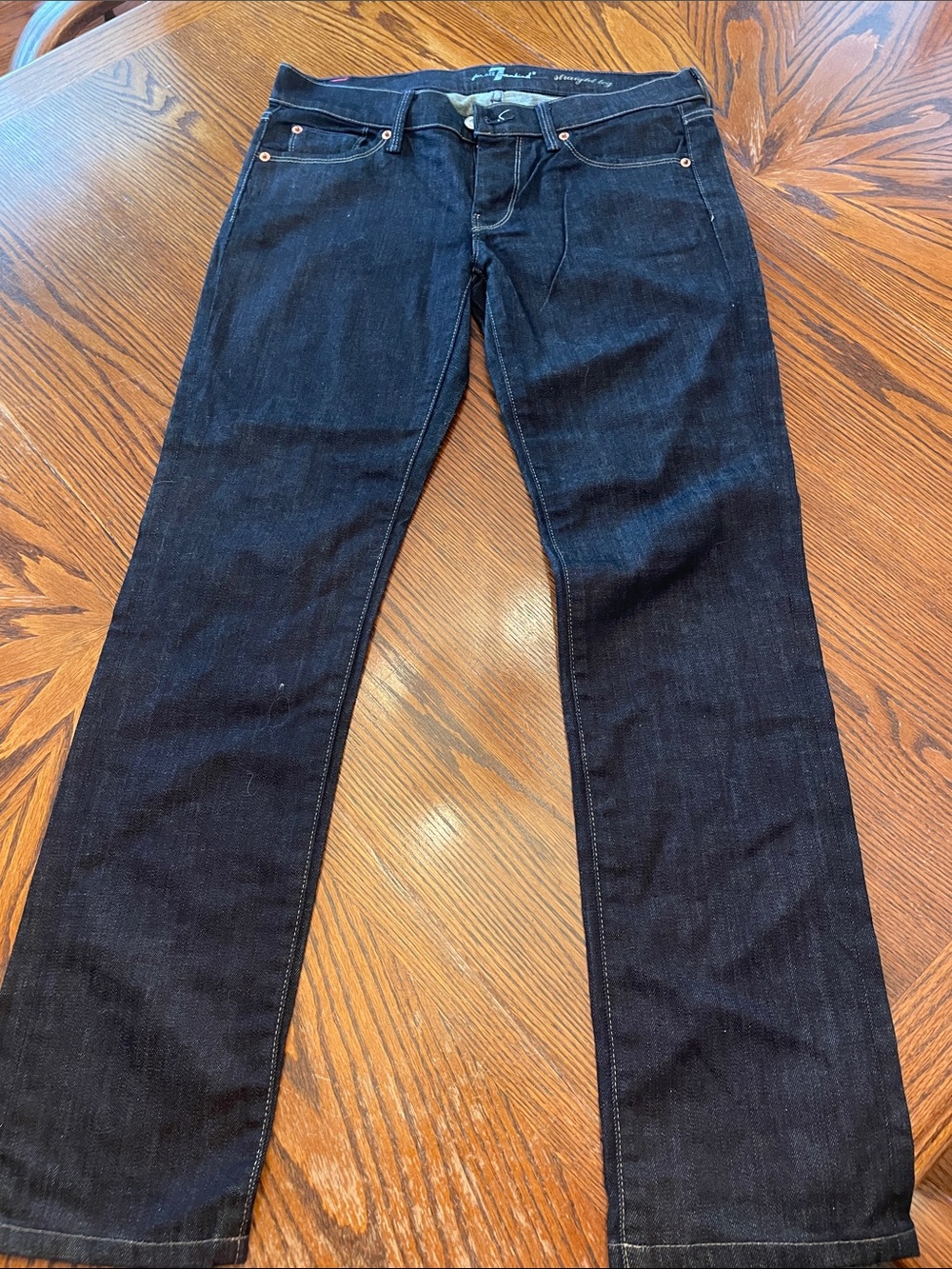 7 For All Mankind Women’s Straight Leg Dark Blue Jeans